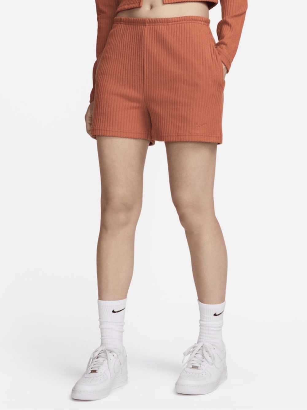 Nike Sportswear Chill Knit Women's High-Waisted Slim Shorts Burnt Sunrise Large
